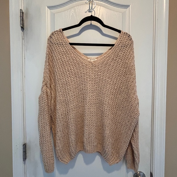 Miracle Double-V-Neck Pale Pink Sweater, S/M - Picture 1 of 4